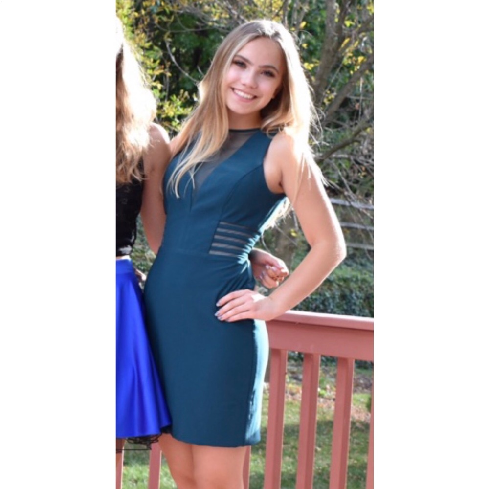Turquoise bodycon dress
